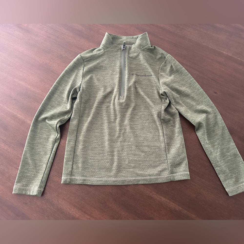 Boy’s Green Quarter-Zip Sweater